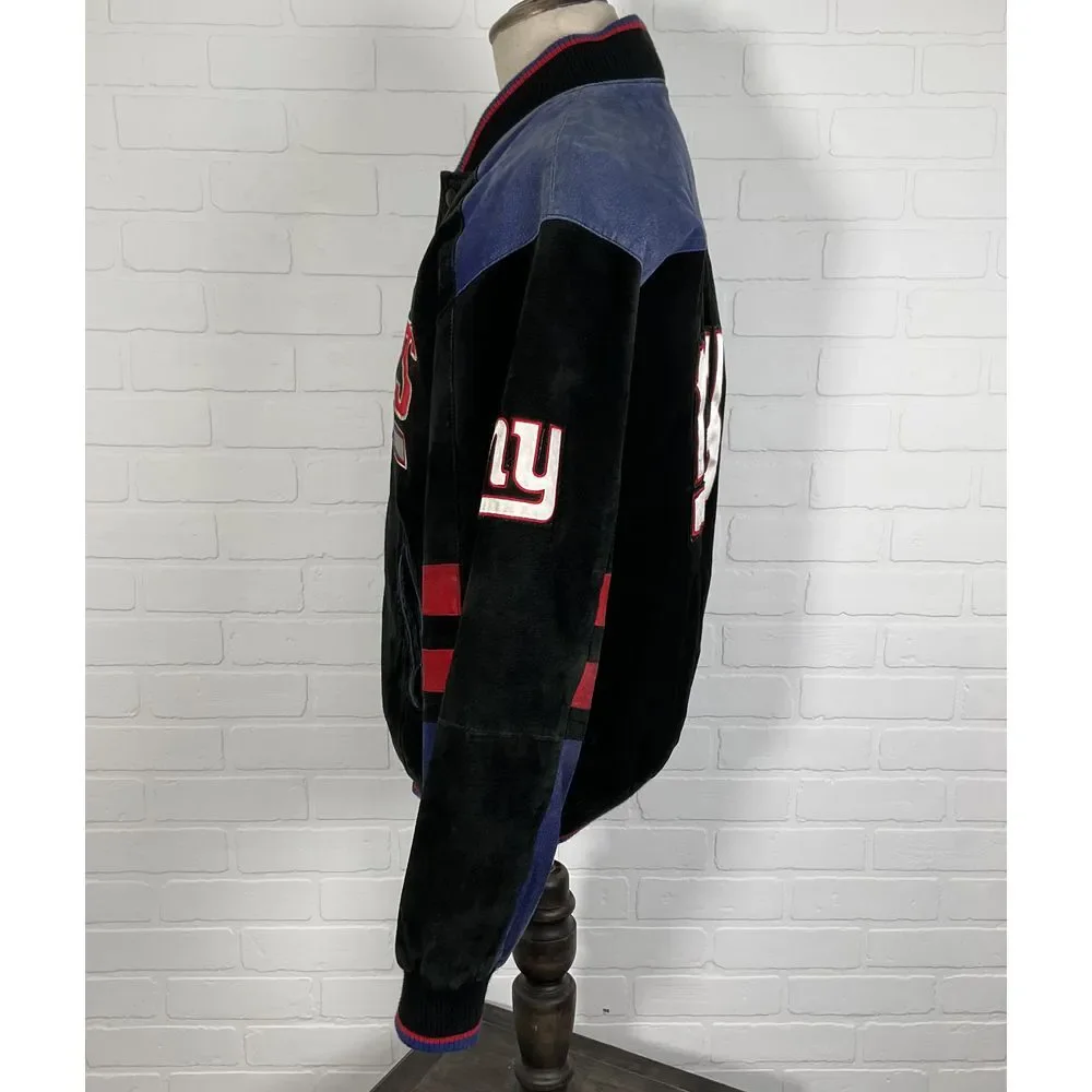GIII NFL Jacket Men‎ M NEW YORK GIANTS Stitched Logo Varsity Bomber Outerwear